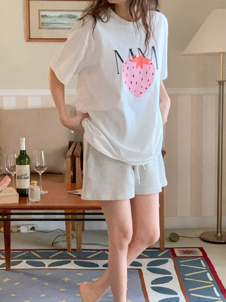 strawberry printed top