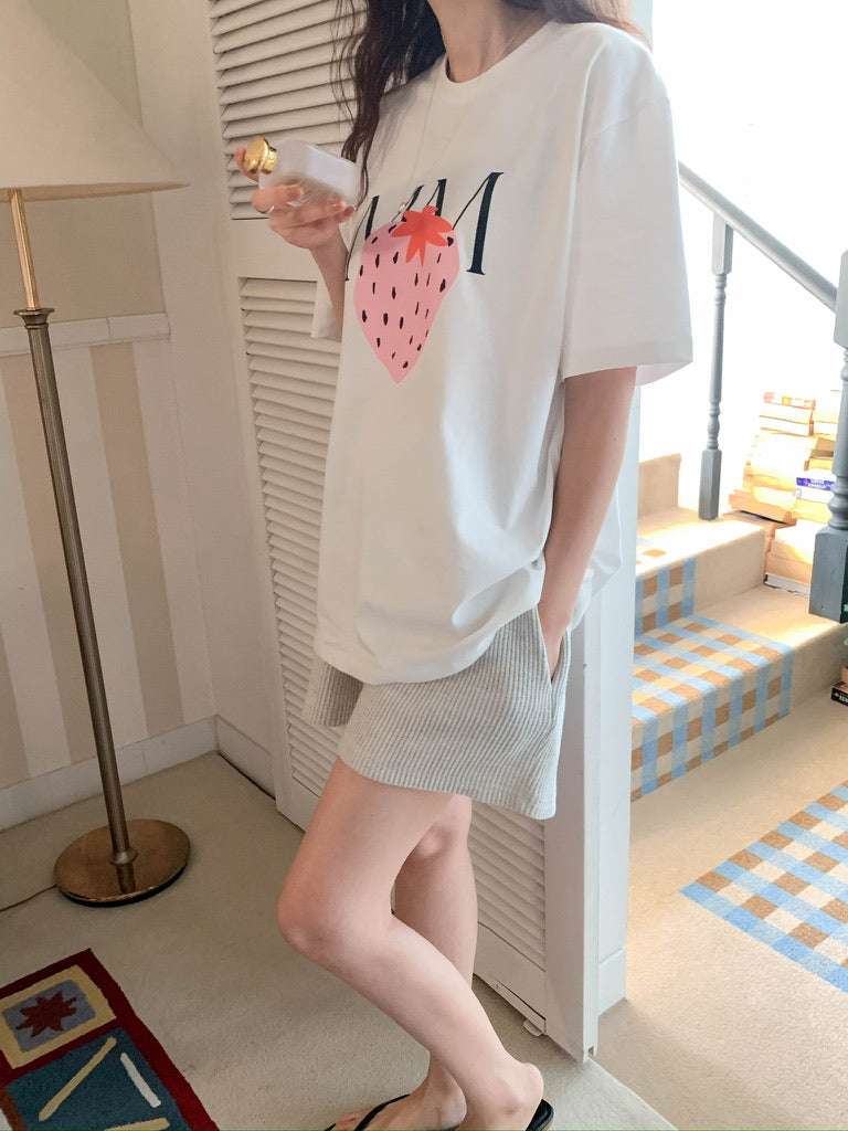 strawberry printed top