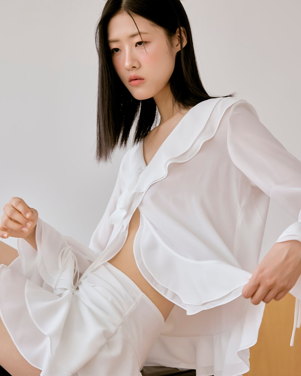 2nd) whimsical ruffle blouse & skirt